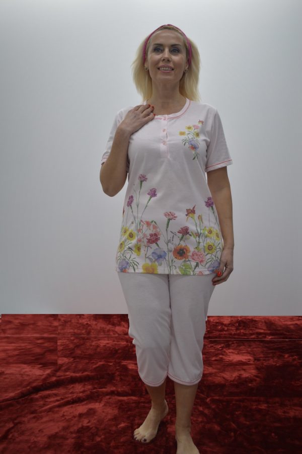 Pijama pitoresco salmão