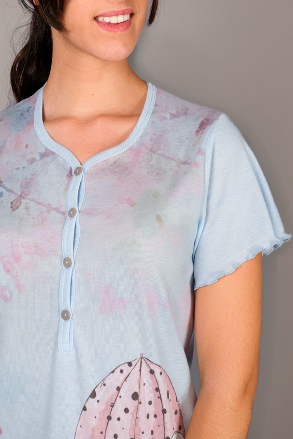 Nightgown-nightdress-chemise de nuit- liquette-nuisette 50814 Azul -1