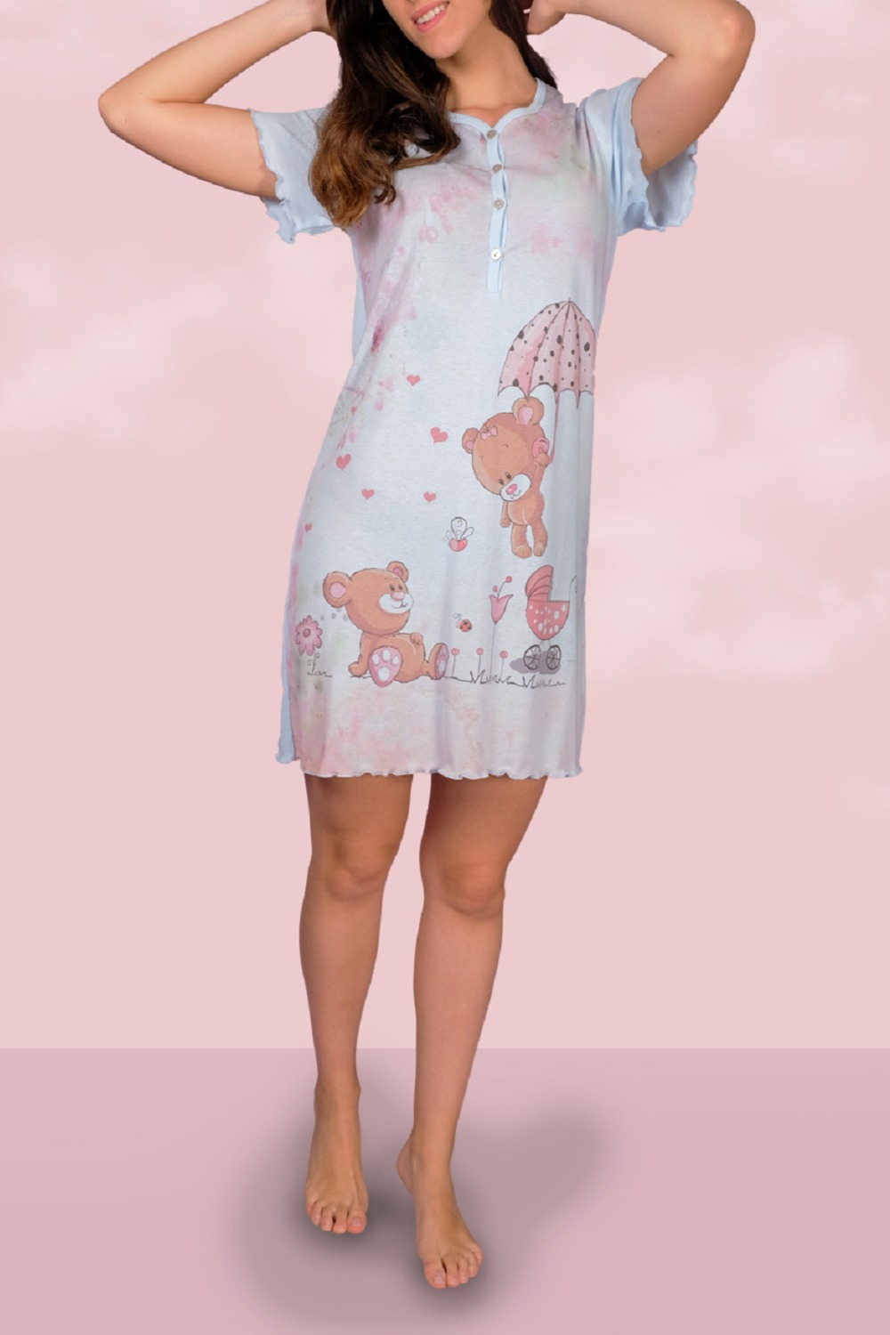 Nightgown-nightdress-chemise de nuit- liquette-nuisette 50814 Azul -2