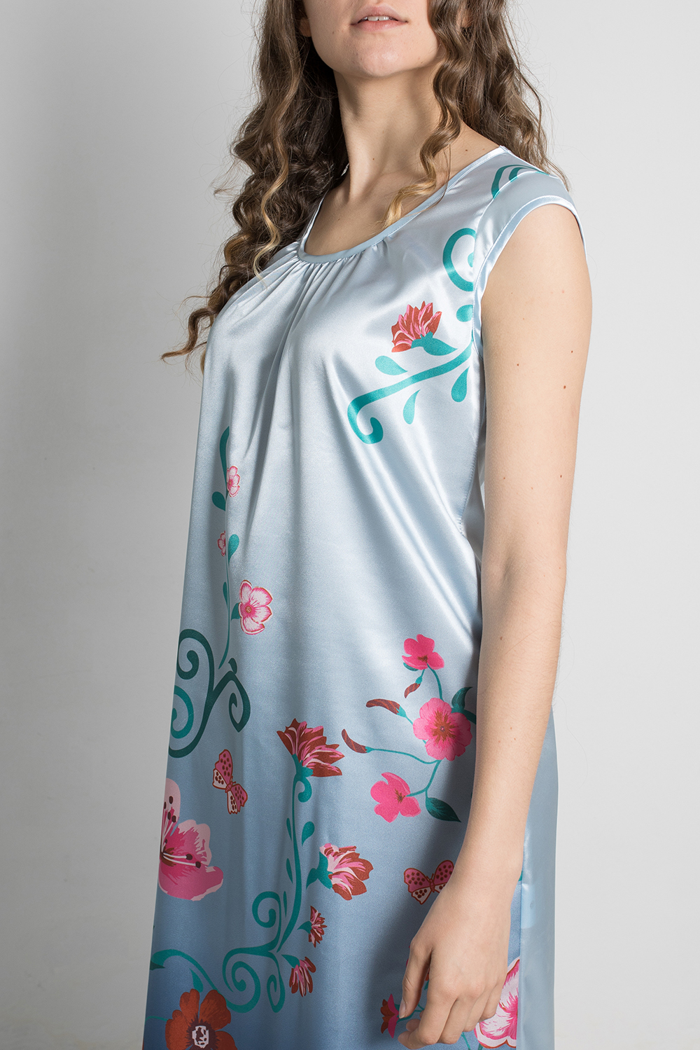 Nightgown-nightdress-chemise de nuit- liquette-nuisette 50785 BLUE -2