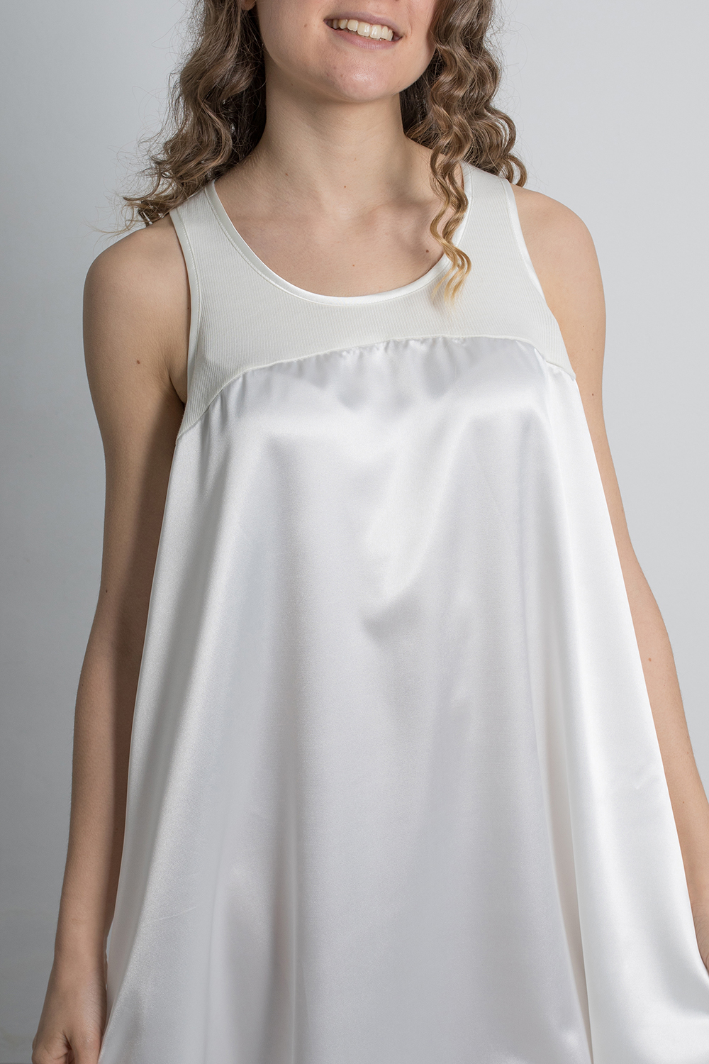 Satin -nightdress-nightgown- chemise de nuit satin -50775- IVORY -2