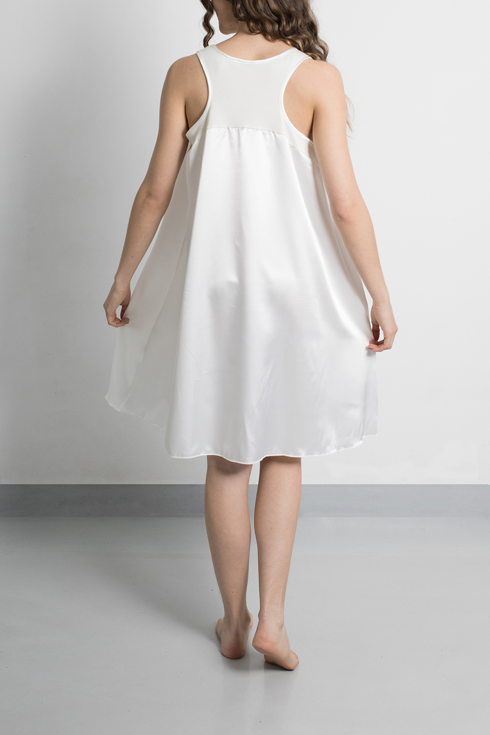 Satin -nightdress-nightgown- chemise de nuit satin -50775- IVORY -3