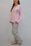 Pijama conjunto de calças + camisola, Rosas no Jardim, Rosa