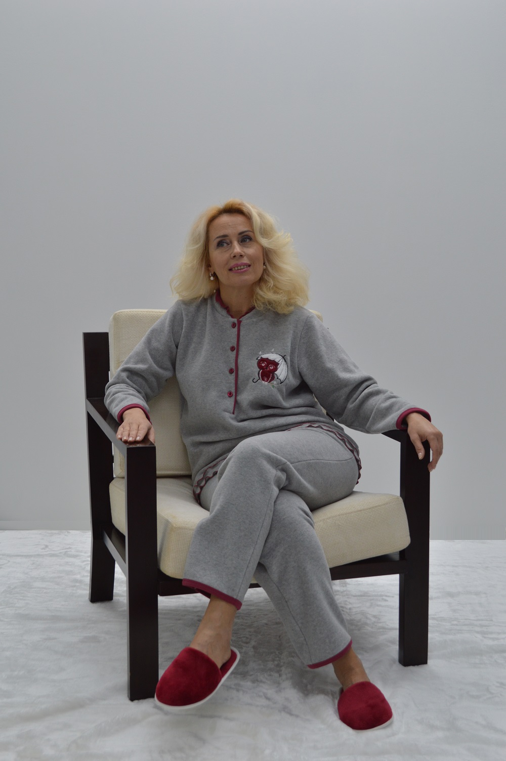 Pijama quentinho – bordado em coralina – Tamanhos grandes Pijama bordado mocho