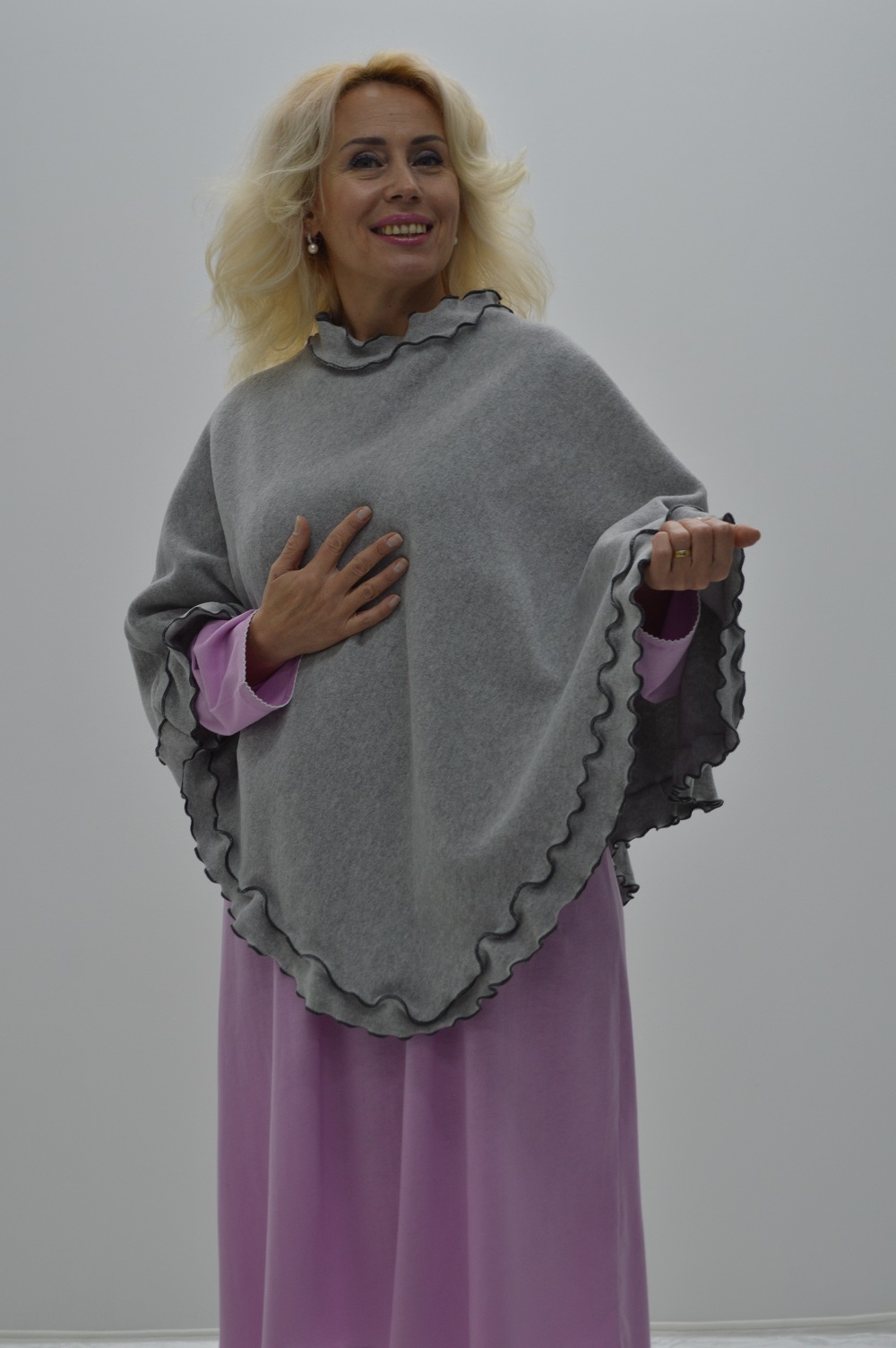 202095-5- Poncho Poncho gola aconchegante