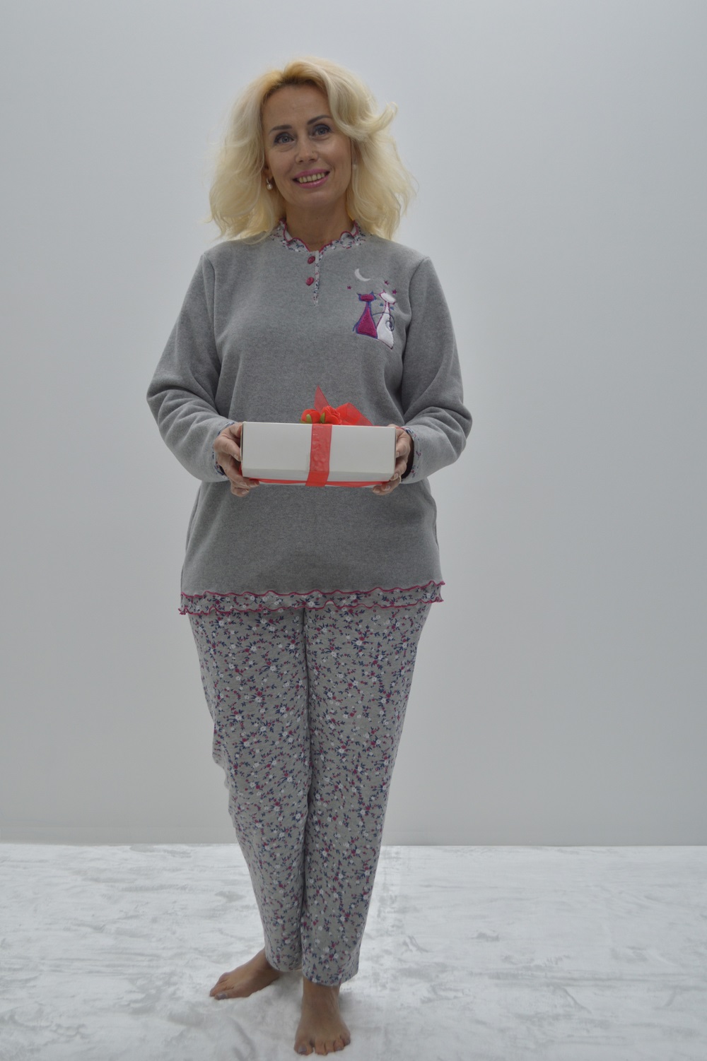 Pijama polar – Cats in love – Tamanhos grandes Pijama bimatéria