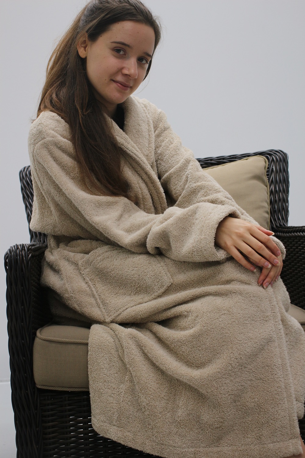 Robe de banho e SPA, Camel Robe de banho 100% Algodão Camel