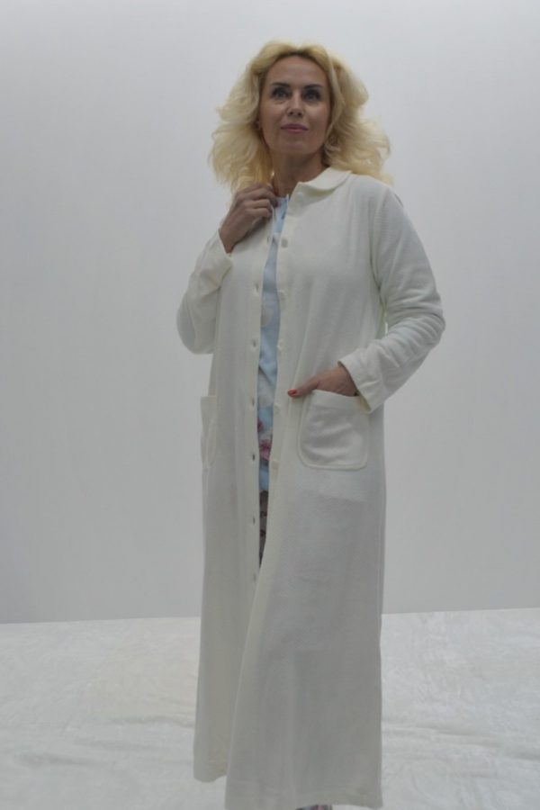 Robe em malha jacquard bege