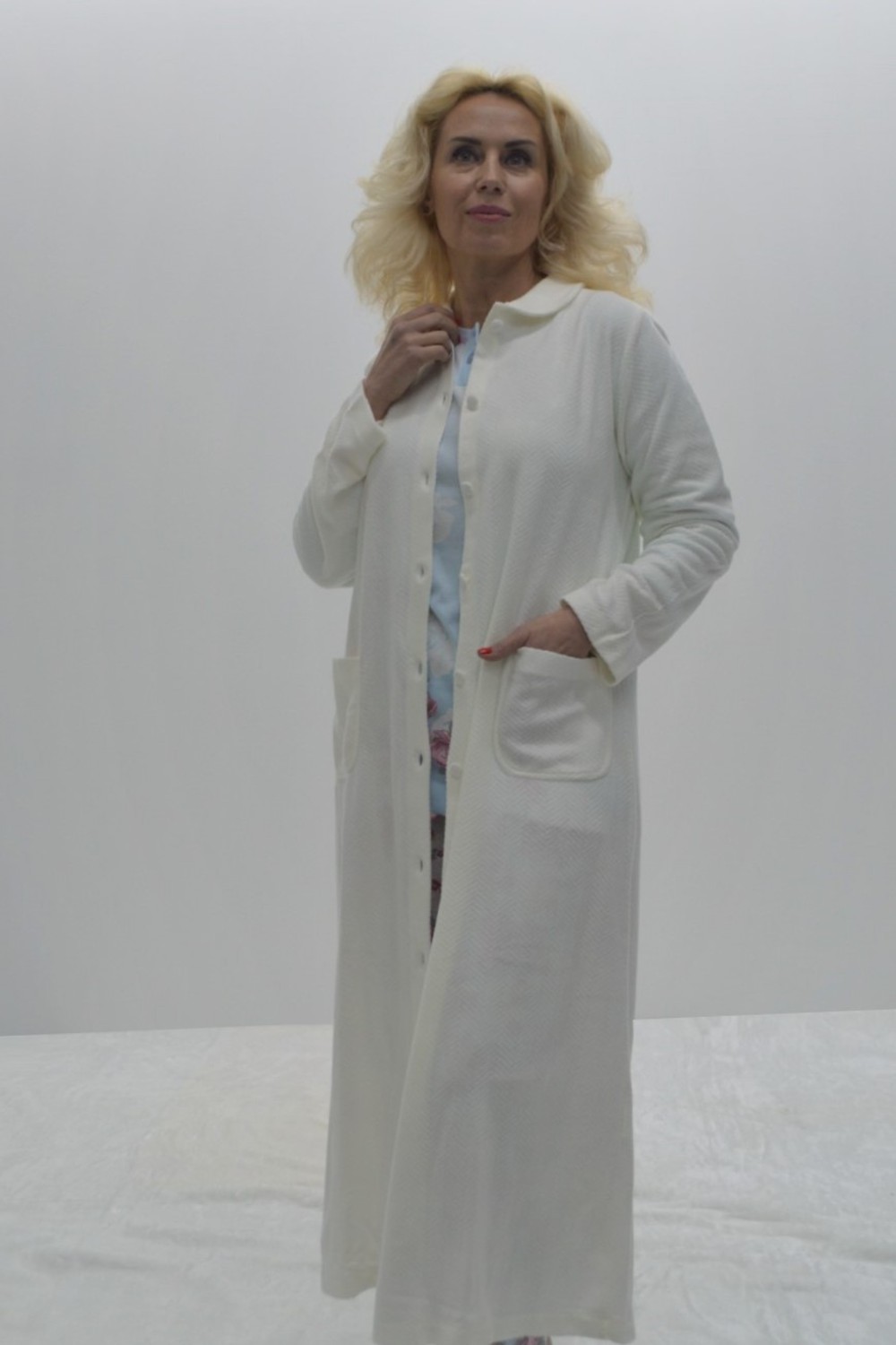 Robe em malha jacquard bege Robe em malha jacquard bege