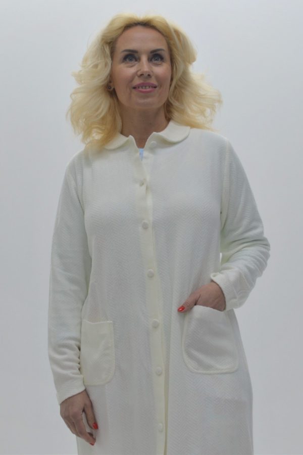 Robe em malha jacquard bege