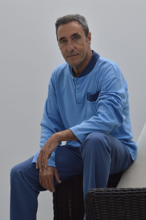 Pijama bicolor azul