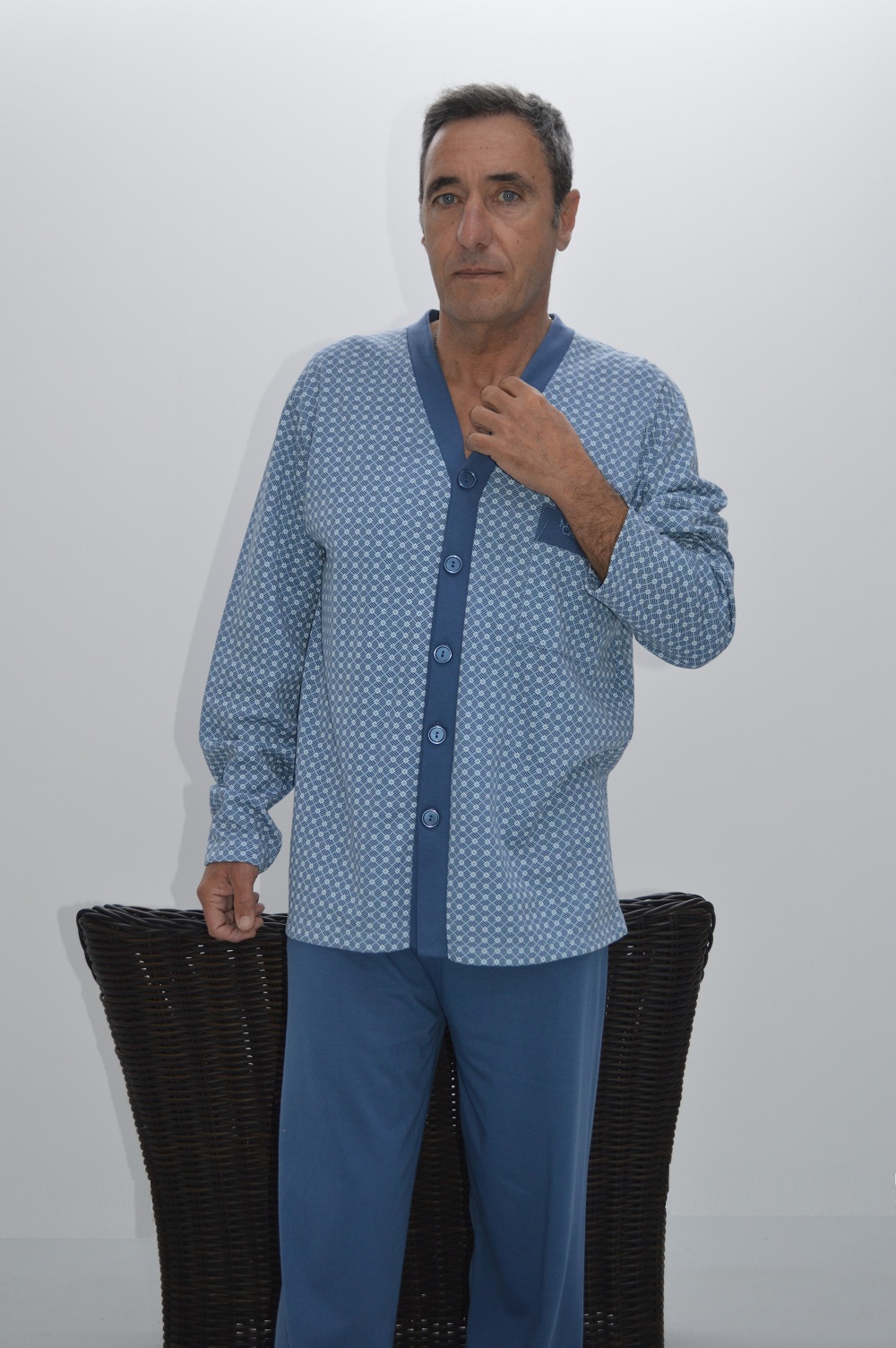 pijama camiseiro clássico, azul pijama camiseiro clássico, azul