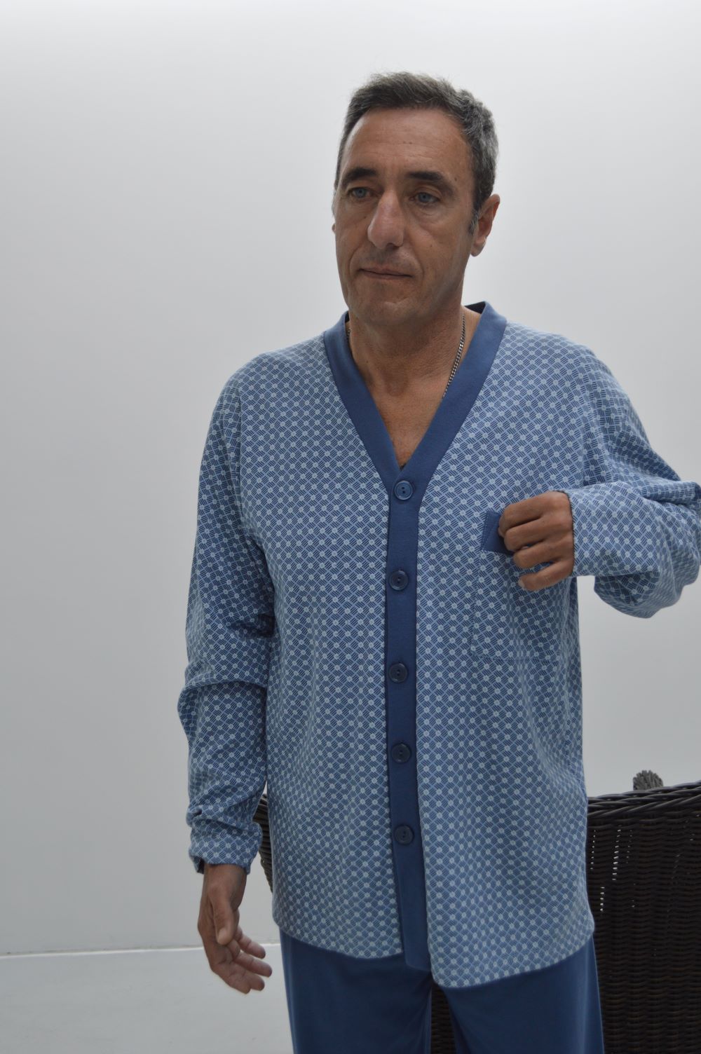 pijama camiseiro clássico, azul pijama camiseiro clássico, azul