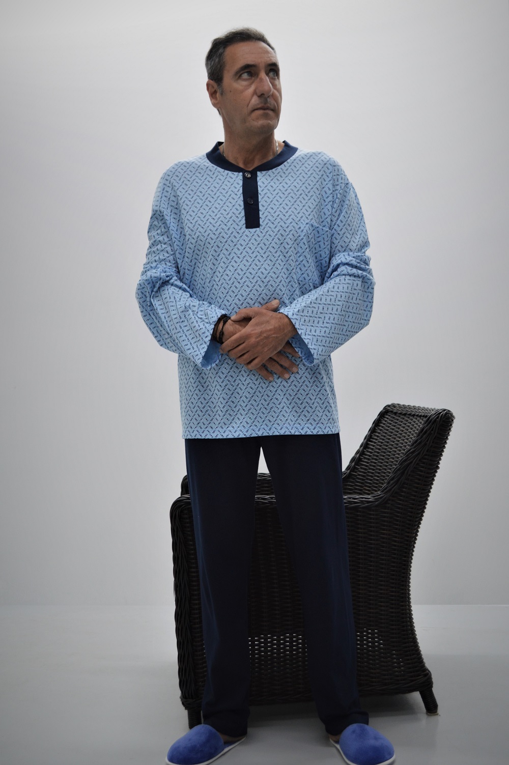 Piijama com carcela azul