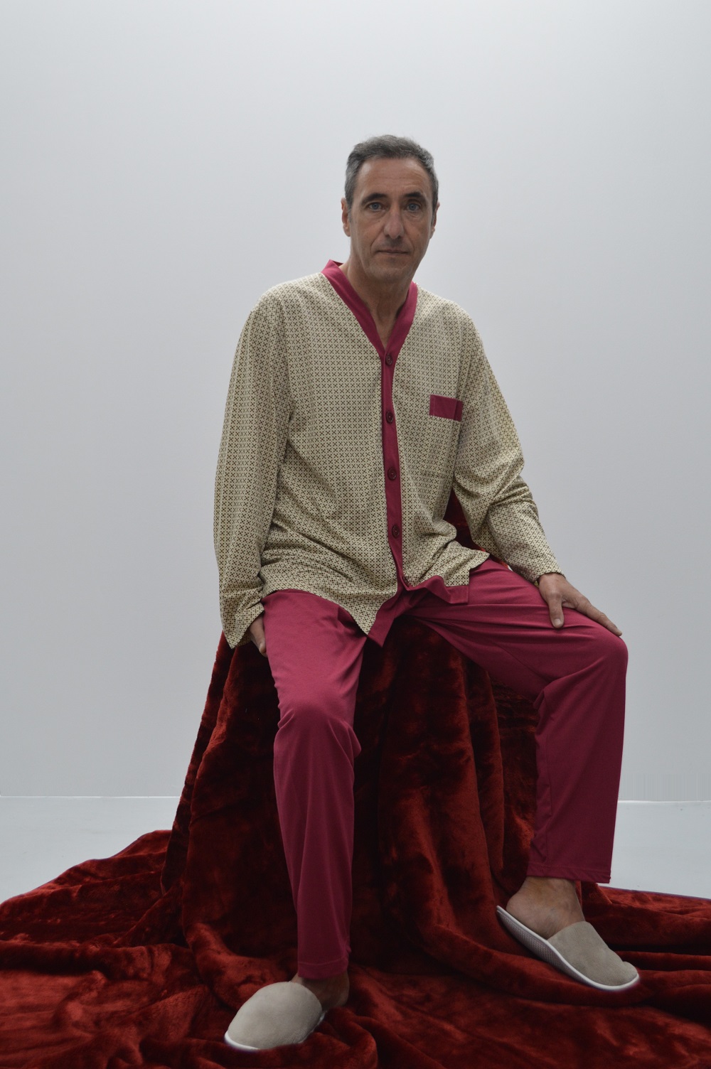 Pijama de homem clássico, camel Pijama de homem clássico, camel