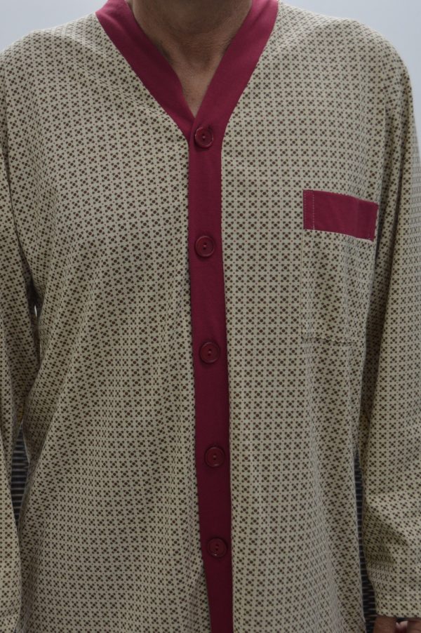 Pijama de homem clássico, camel