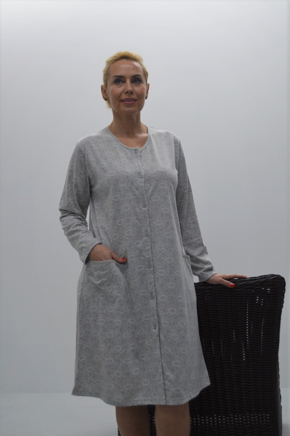 Robe estampado com bolsos Robe estampado com bolsos