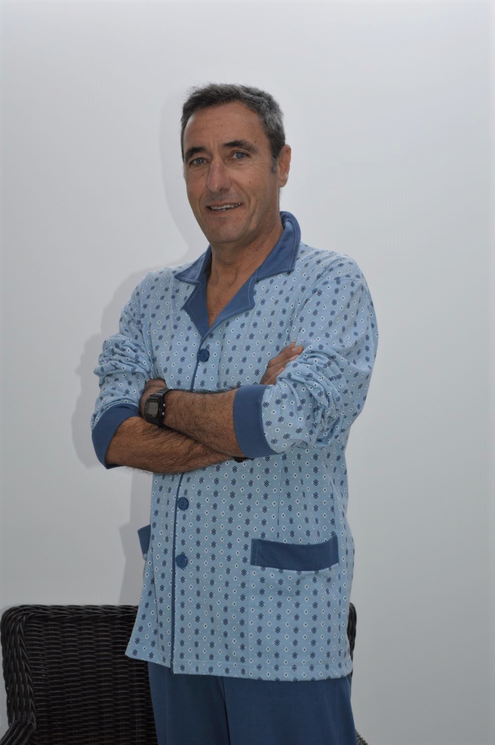 Pijama camiseiro de homem, Azul Pijama camiseiro de homem, Azul