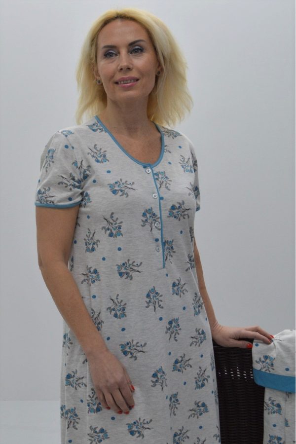 Camisa estampada de manga curta cinza