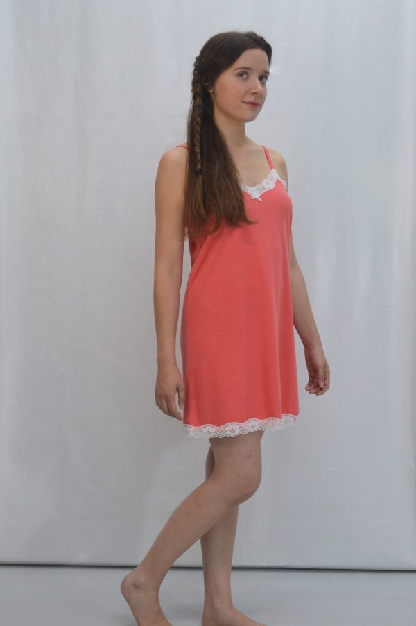 Camisa de alças reguláveis, Turquesa / Coral