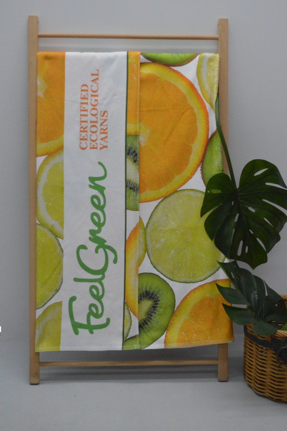 Toalha de praia laranja e Kiwi Toalha de praia laranja e Kiwi