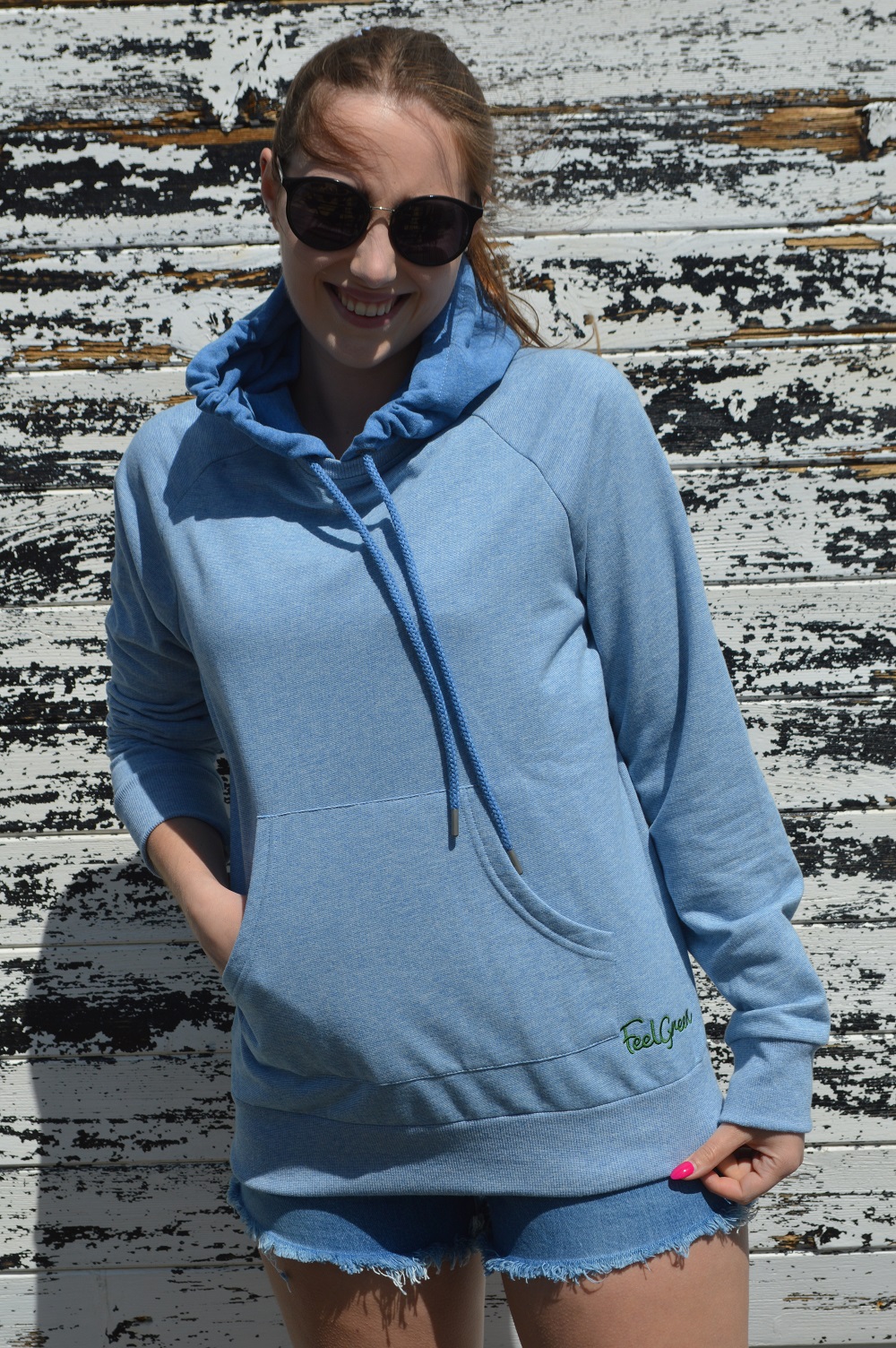 hoodie feminino azulina mescla hoodie feminino azulina mescla