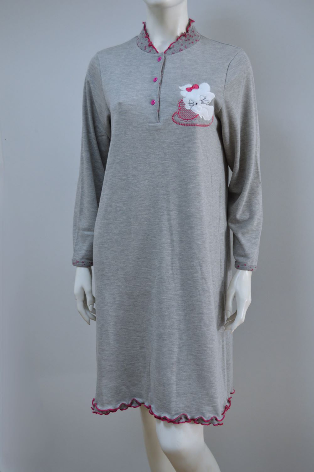 Camisa de dormir cinza 50926-B - Nightgown - Chemise de nuit