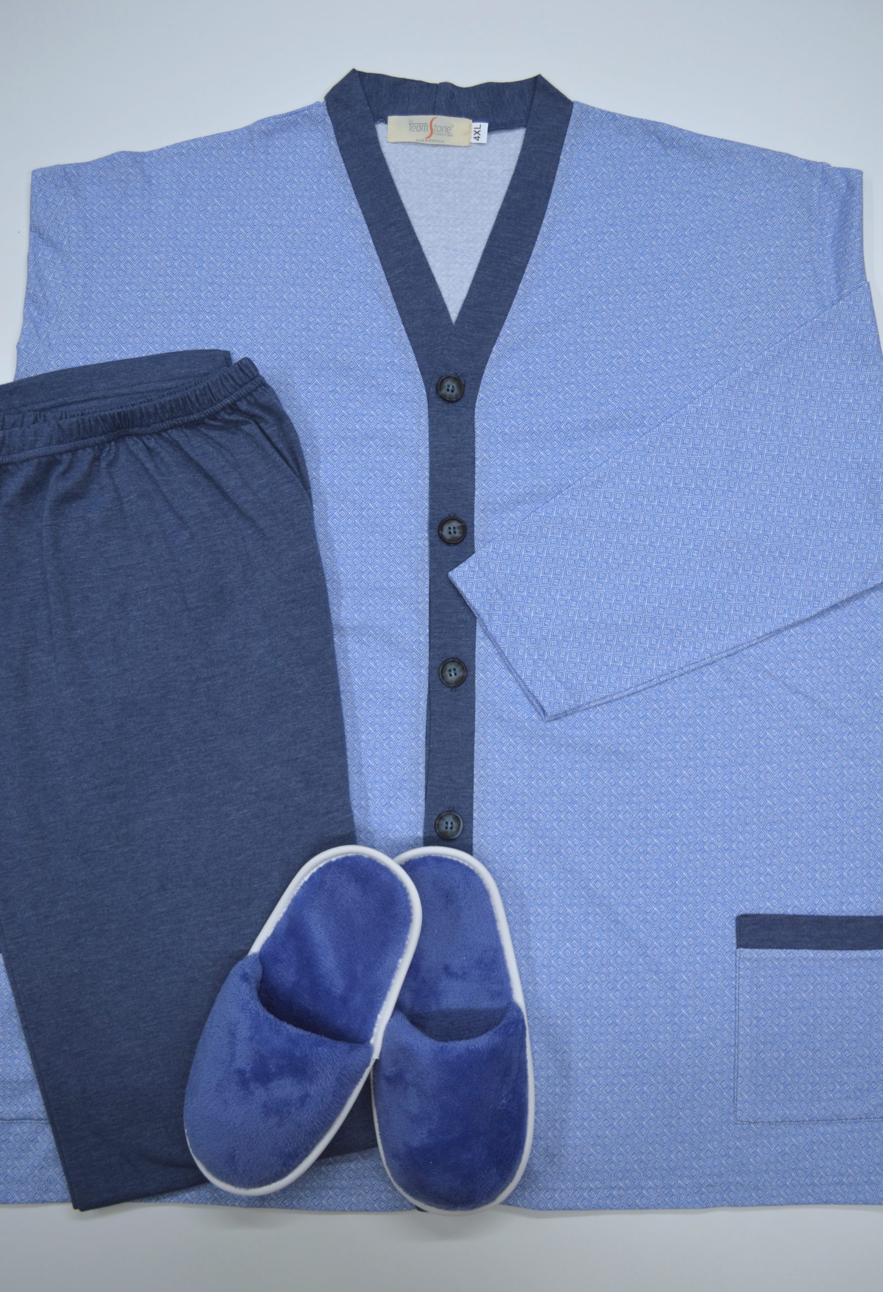Pijama de homem - casaco + calça - azul