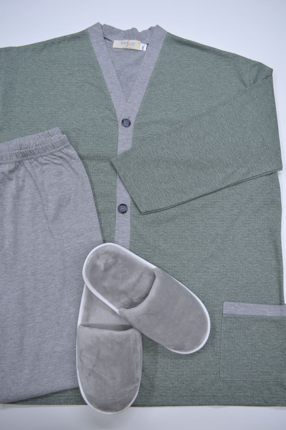 Pijama de homem - casaco + calça -verde