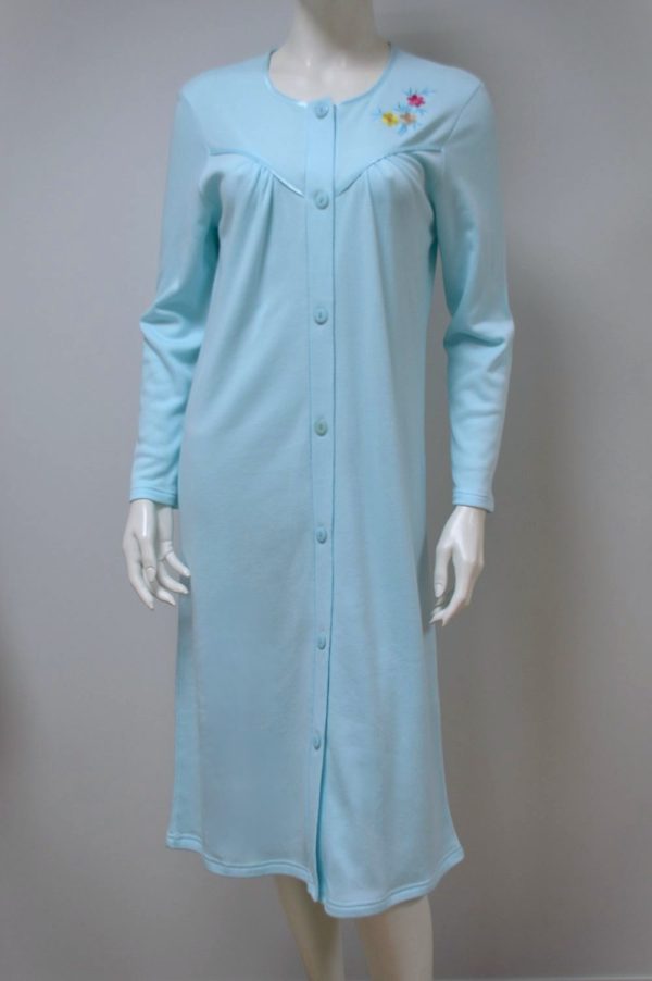 Camisa de dormir aberta á frente, Verde Água