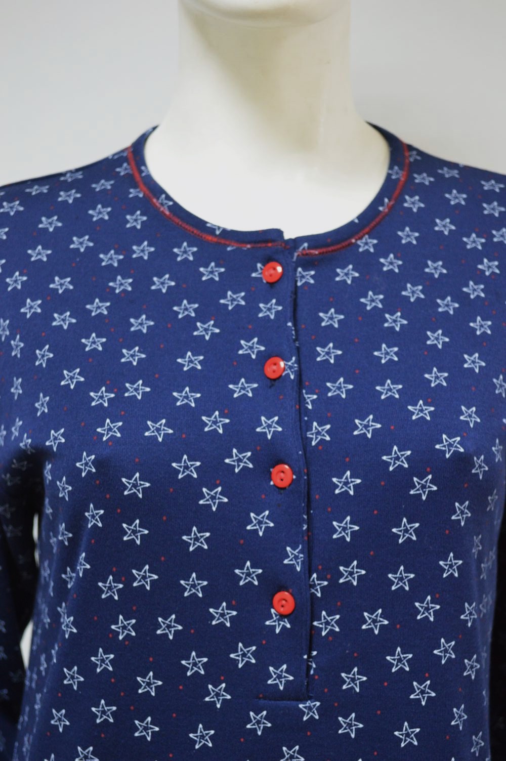 Camisa de dormir manga comprida, Estampada