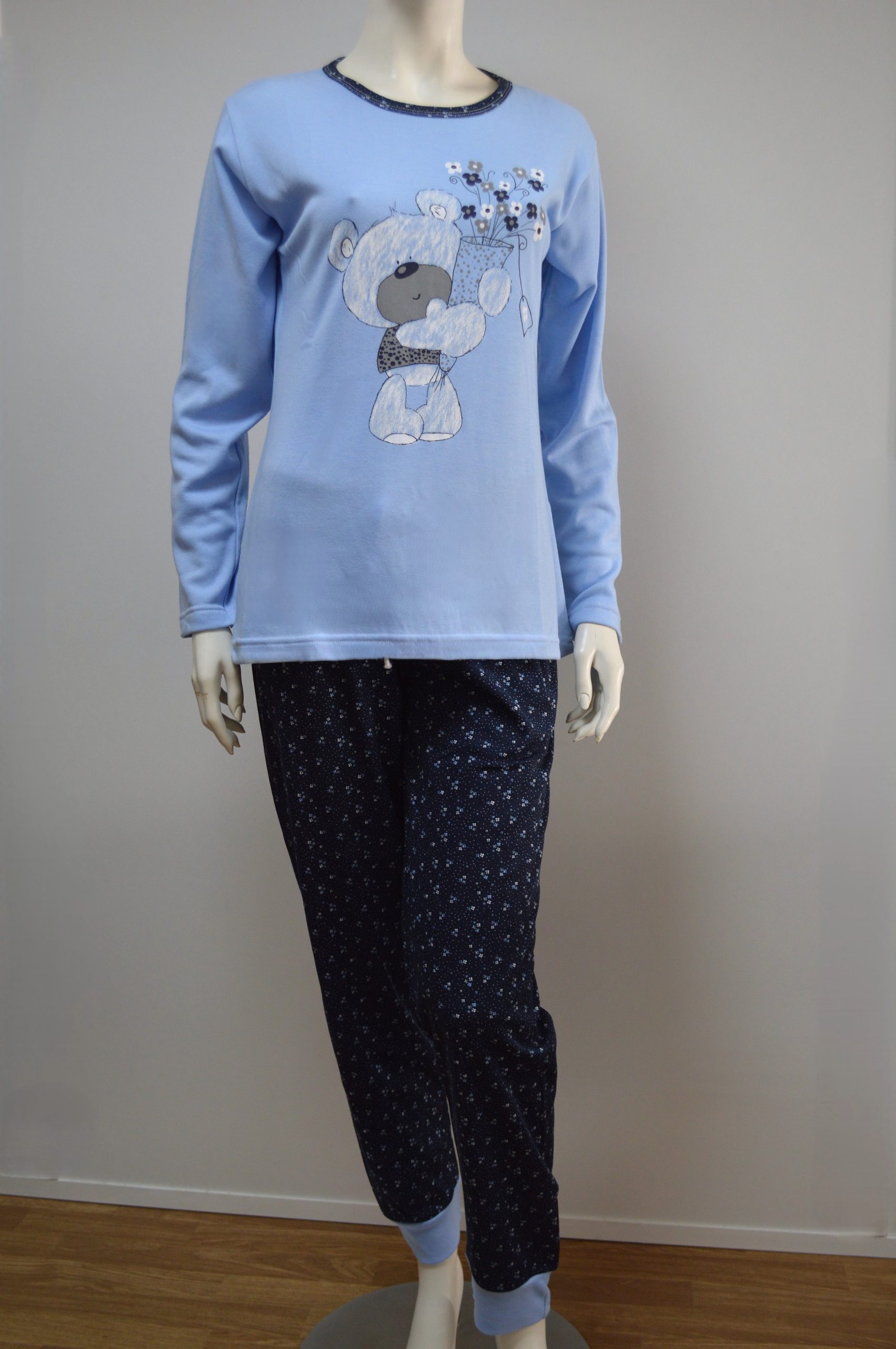 Pijama de mulher manga comprida, Azul Pijama de mulher manga comprida, Azul