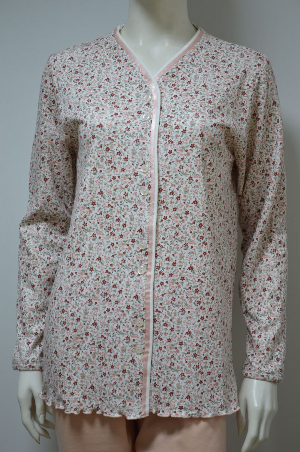 Pijama Mulher Casaco e Calças, Salmão Pijama Mulher Casaco e Calças, Salmão