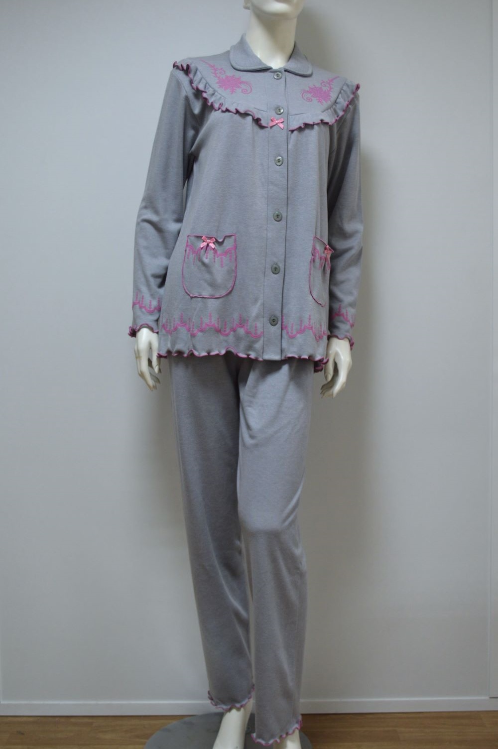 Pijama Clássico Senhora, Cinza Pijama Clássico Senhora, Cinza