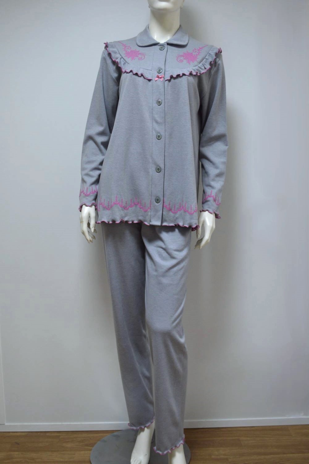 Pijama Mulher Casaco e Calça, Cinza Pijama Mulher Casaco e Calça, Cinza