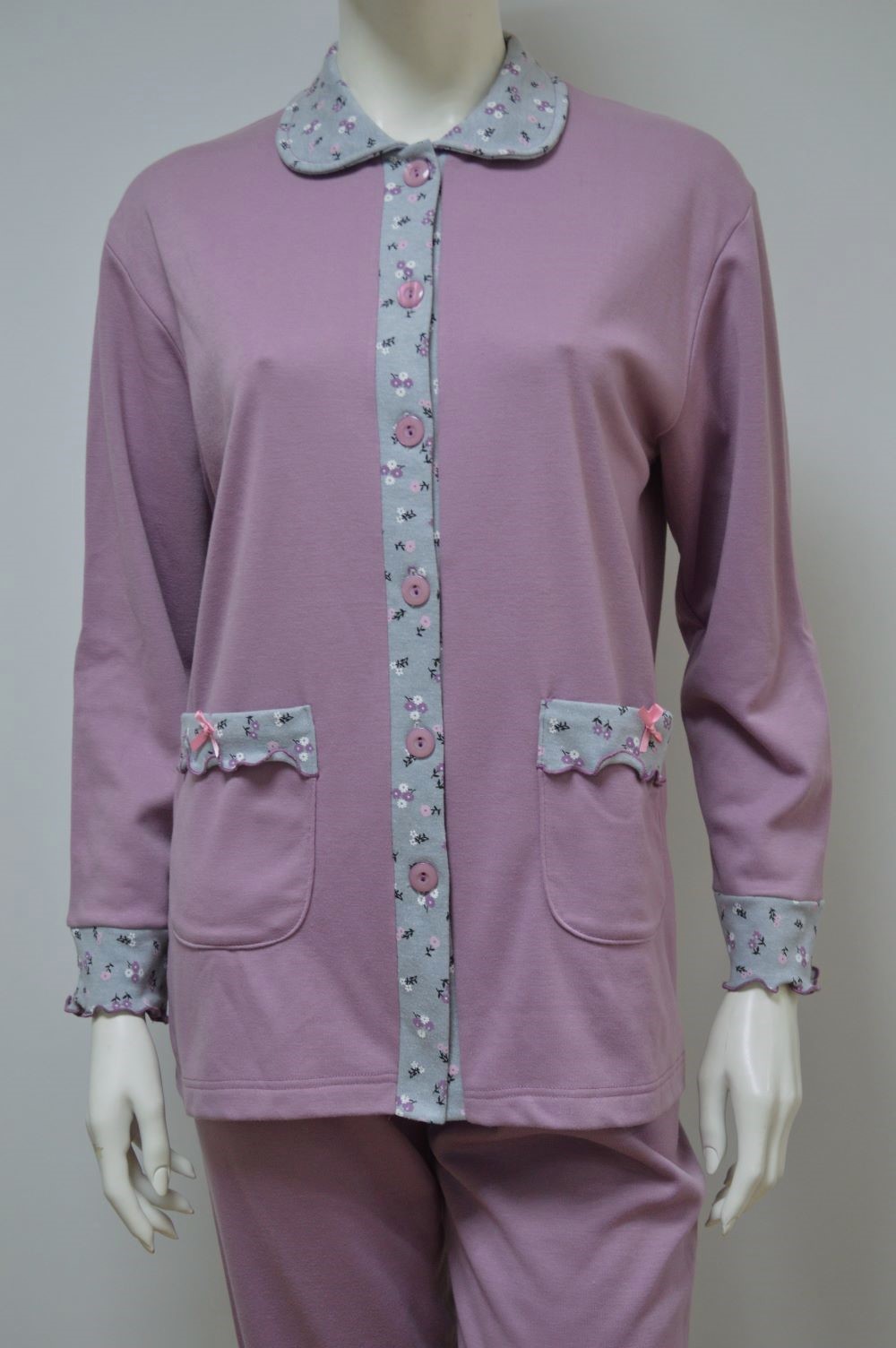 Pijama de Senhora casaco e calça, Rosa Pijama de Senhora casaco e calça, Rosa