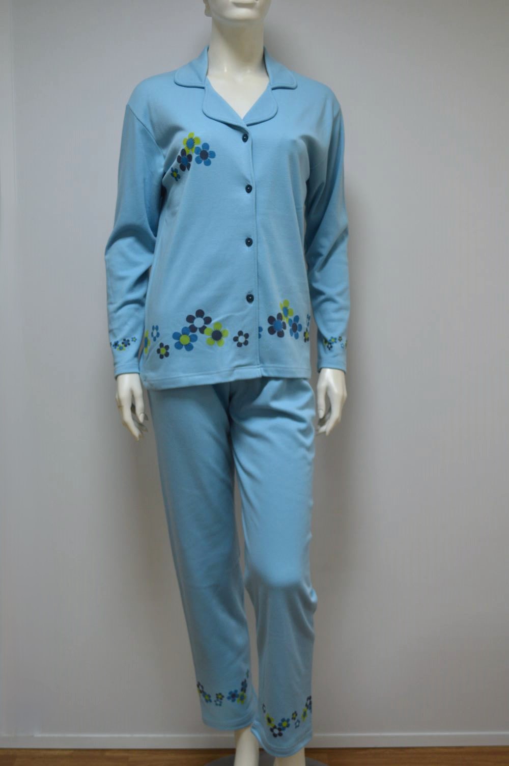 Pijama Senhora Casaco e Calças, Azul Pijama Senhora Casaco e Calças, Azul