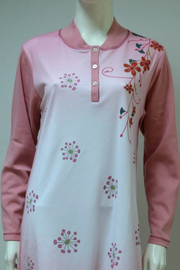 Camisa de dormir com carcela, Rosa