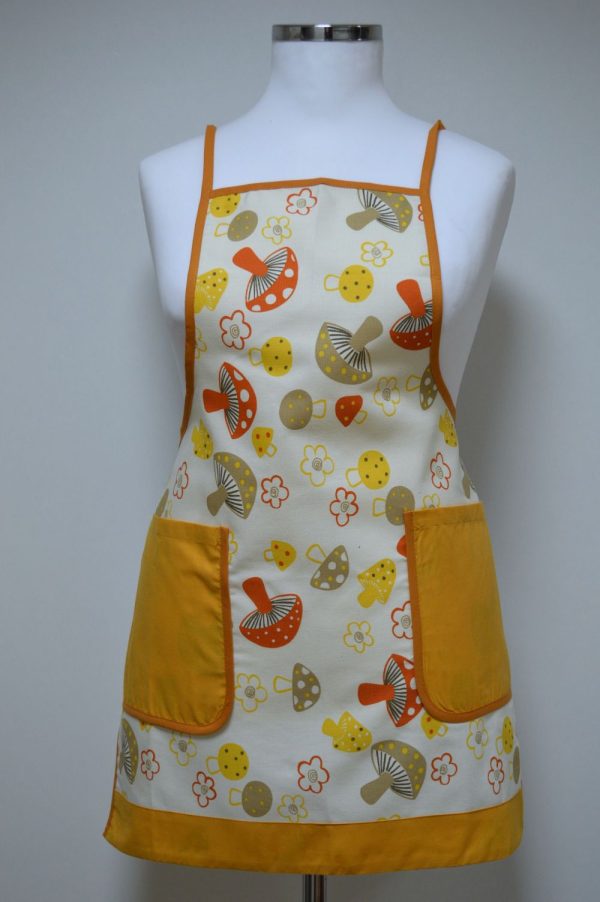 Avental estampado cogumelos, Amarelo.