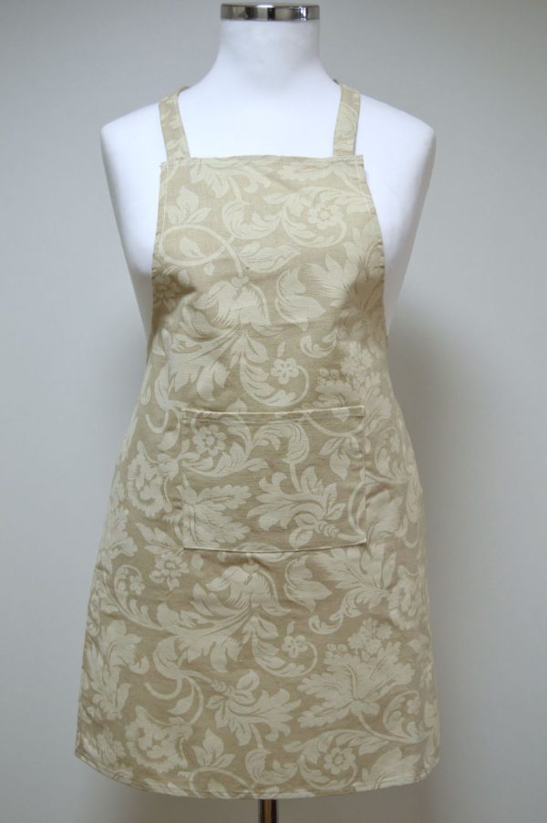 Avental estampado, Creme.