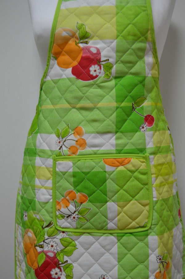 Avental acolchoado, estampado frutos.