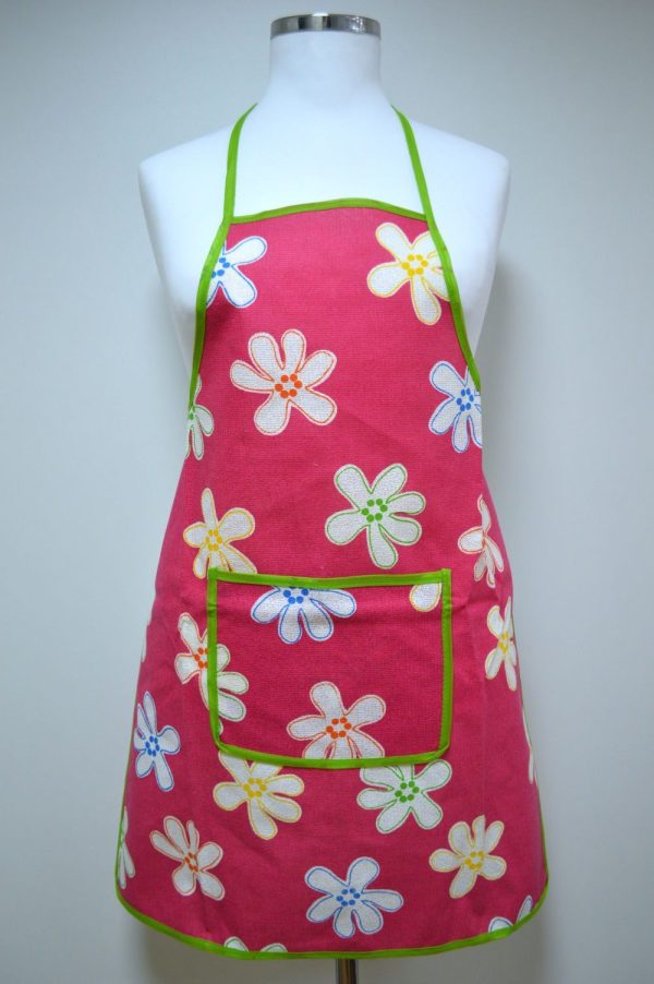 Avental felpo+PVC, Flores Fuchsia