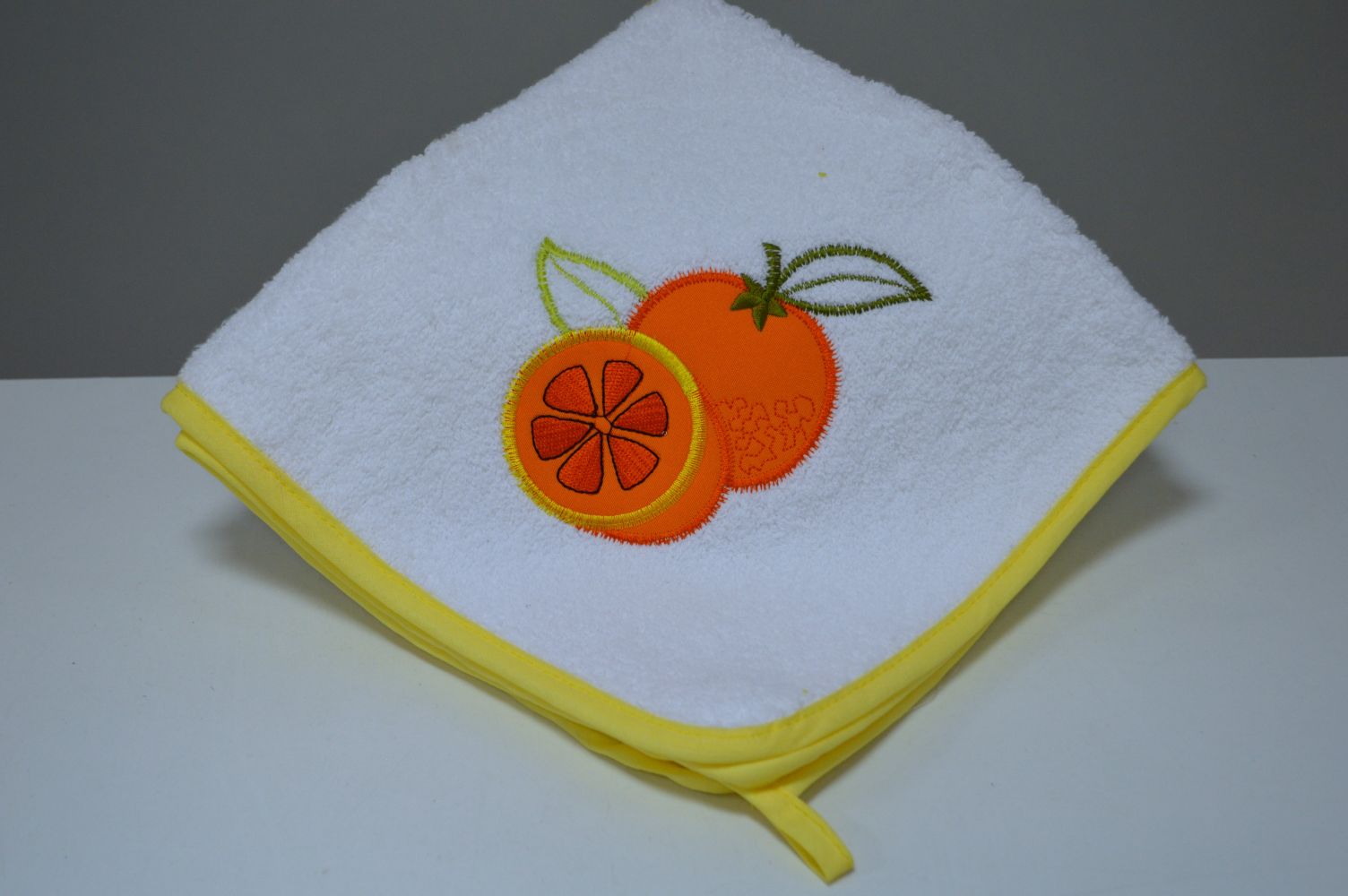 Pano de cozinha, Bordado Laranja Pano de cozinha, Bordado Laranja