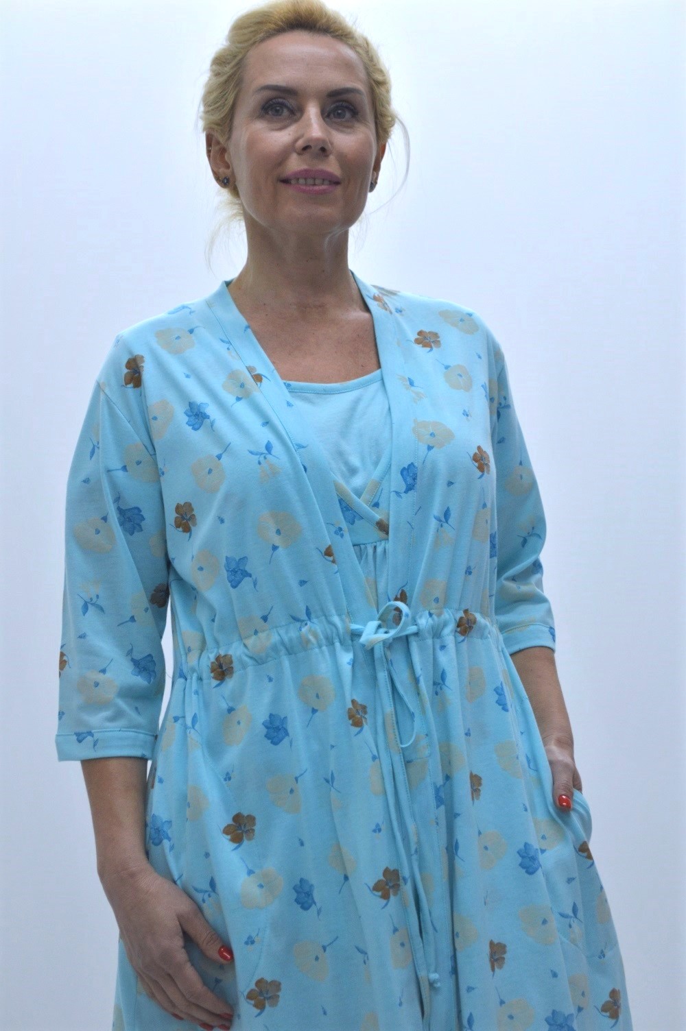 Robe de mulher com bolsos, Estampado Robe de mulher com bolsos, Estampado