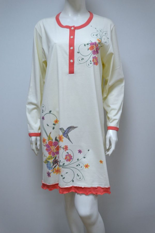 Camisa de Manga Comprida, Estampado Colibri