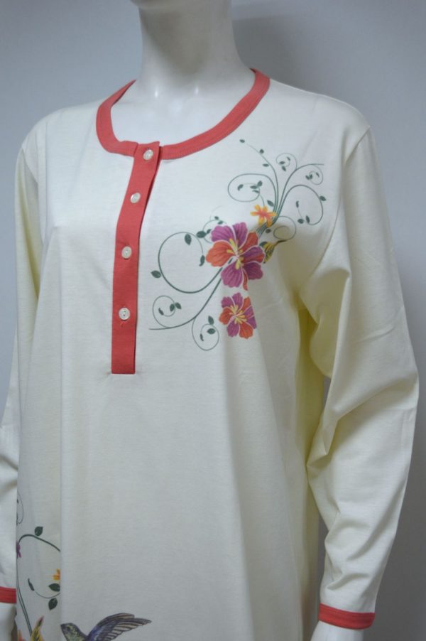 Camisa de Manga Comprida, Estampado Colibri