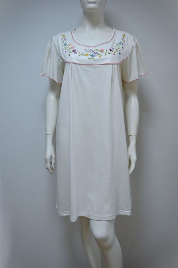 Camisa de dormir manga borboleta, perola