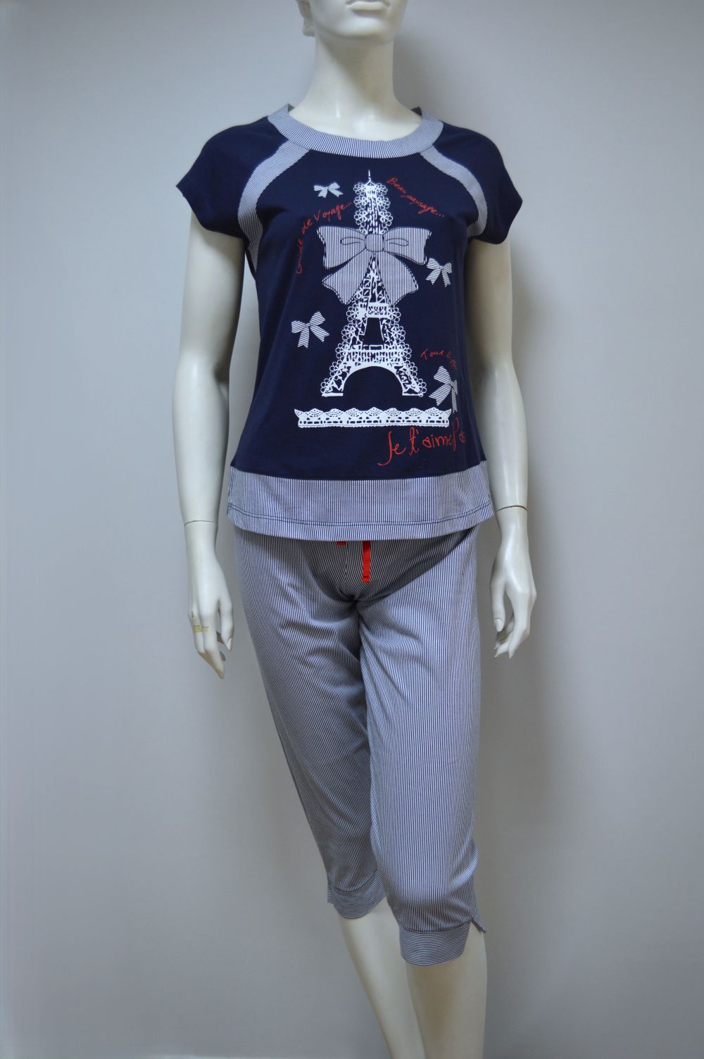 Pijama Mulher, Riscas / Marinho Pijama Mulher, Riscas / Marinho