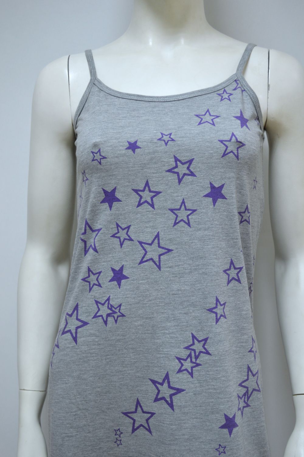 Camisa de dormir de senhora de alças, Cinza Camisa de dormir de senhora de alças, Cinza