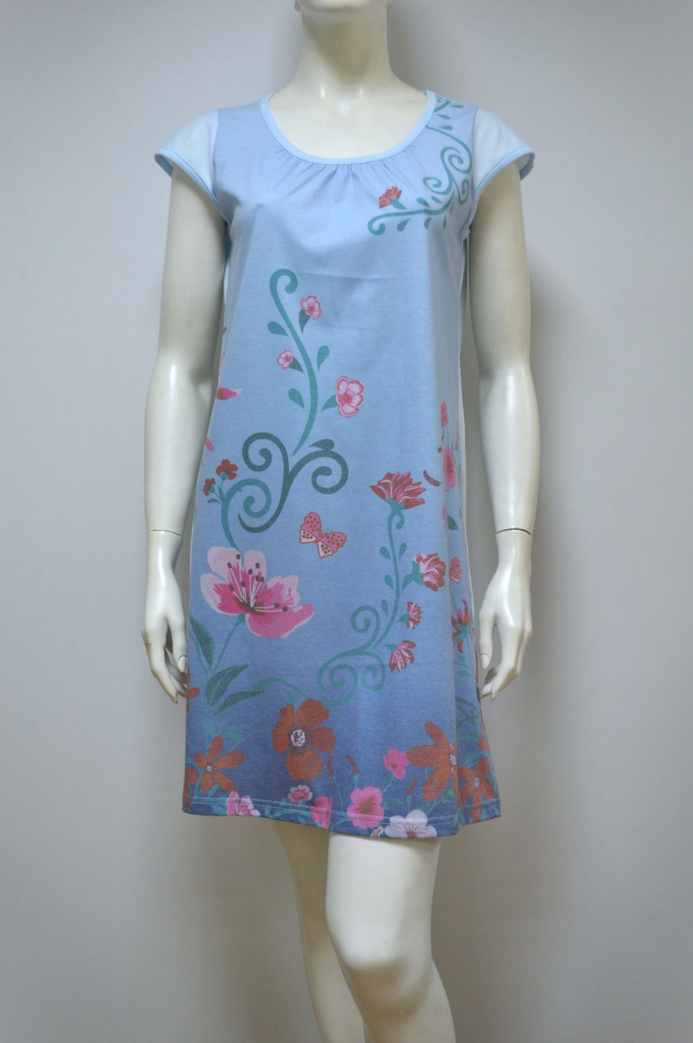 Camisa de senhora de manga curta, Azul Camisa de senhora de manga curta, Azul